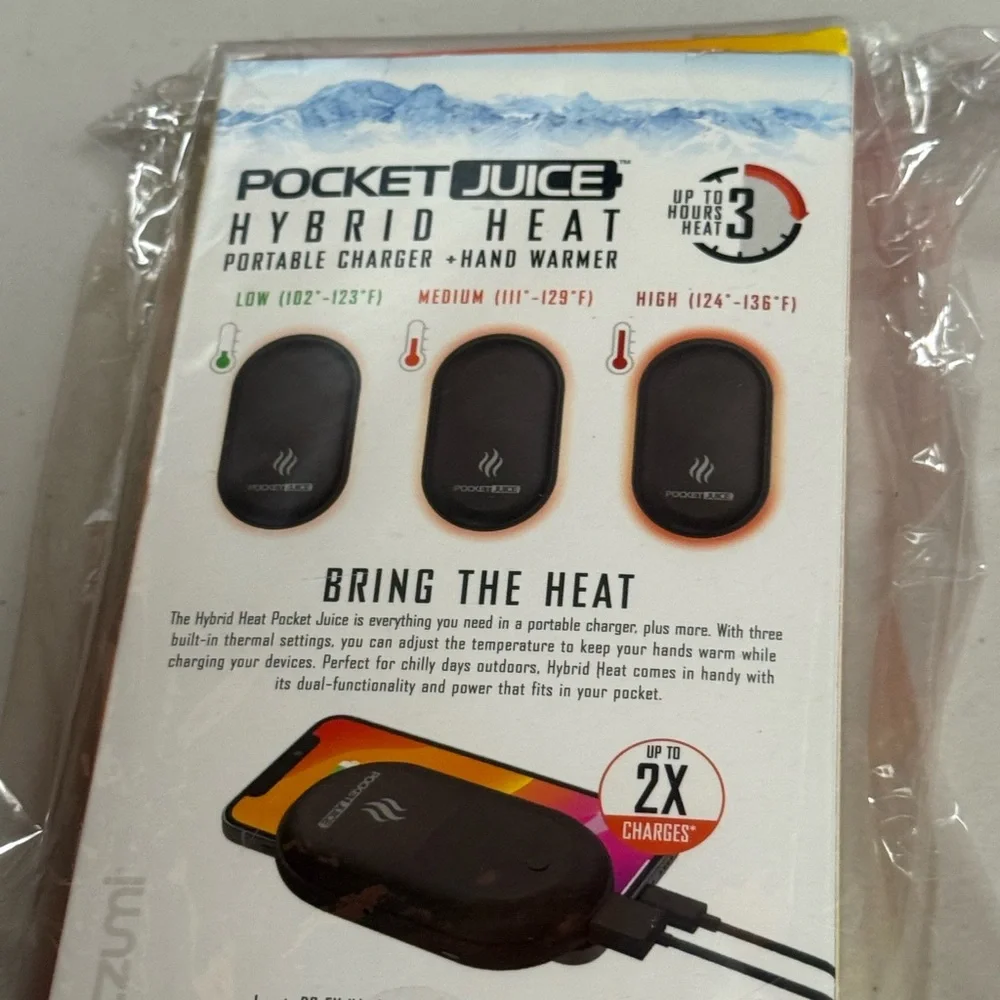 Hybrid Heat Portable Charger and Hand Warmer - Classic Black